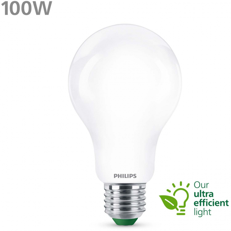 Philips LED E27 Normal 7,3W (100W) Frostad 1535lm 2700K Energiklass A Philips LED E27 Normal 7,3W (100W) Frostad 1535lm 2700K Energiklass A