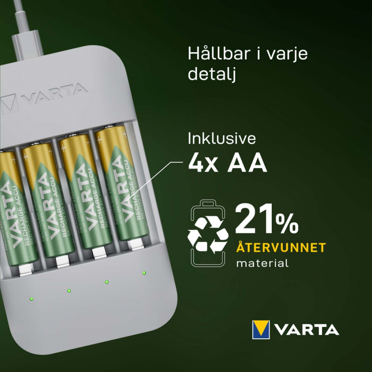 Varta Eco Charger Pro Recycled inkl. 4x AA 2100 mAh