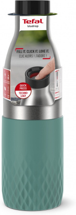 Tefal Bludrop Sleeve dricksflaska, 0,7 L, grön/stål Tefal Bludrop Sleeve dricksflaska, 0,7 L, grön/stål