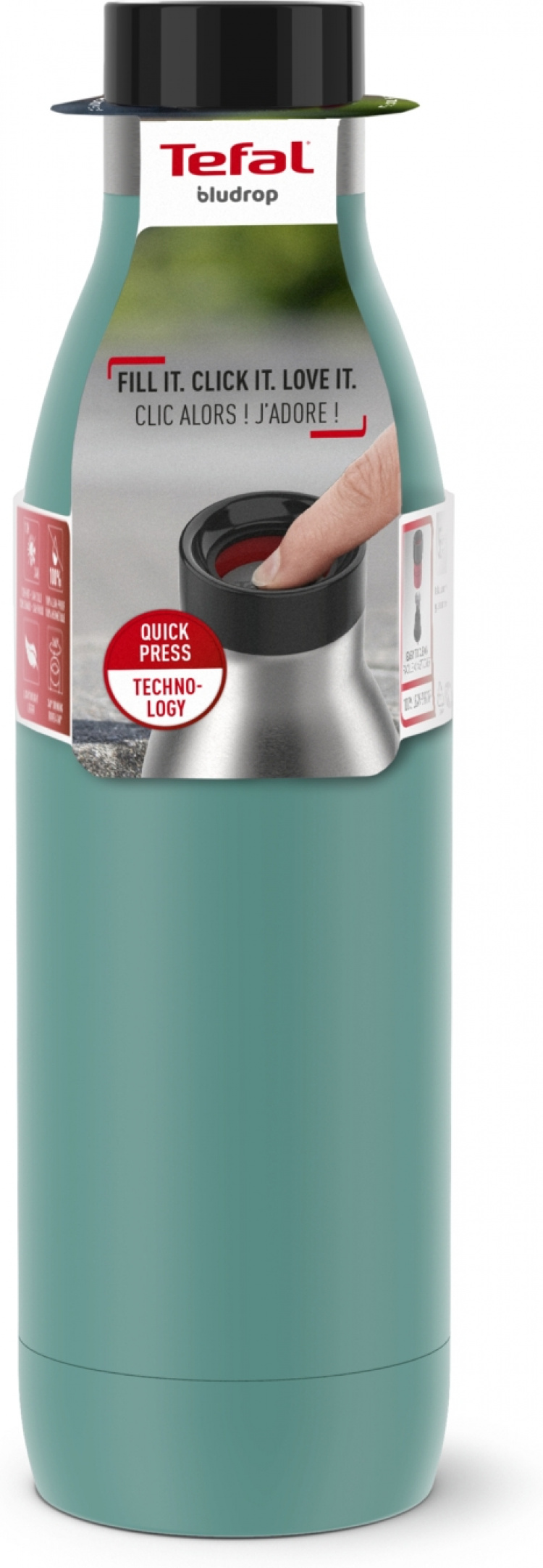 Tefal Bludrop Basic dricksflaska, 0,7 L, grön