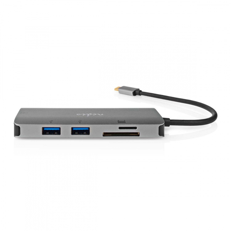 Nedis USB Multi-Port Adapter | 7-in-1 | USB 3.2 Gen 1 | USB-C™ Male | HDMI™ Output / Micro SD / RJ45 Female / SD / USB-C™ Female / 3x USB-A Female | 5 Gbps | 0.20 m | Rond | Verguld | PVC | Antraciet | Doos Nedis USB Multi-Port Adapter | 7-in-1 | USB 3.2 Gen 1 | USB-C™ Male | HDMI™ Output / Micro SD / RJ45 Female / SD / USB-C™ Female / 3x USB-A Female | 5 Gbps | 0.20 m | Rond | Verguld | PVC | Antraciet | Doos