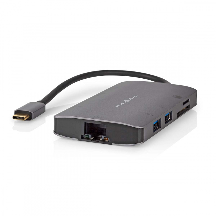 Nedis USB Multi-Port Adapter | 7-in-1 | USB 3.2 Gen 1 | USB-C™ Male | HDMI™ Output / Micro SD / RJ45 Female / SD / USB-C™ Female / 3x USB-A Female | 5 Gbps | 0.20 m | Rond | Verguld | PVC | Antraciet | Doos Nedis USB Multi-Port Adapter | 7-in-1 | USB 3.2 Gen 1 | USB-C™ Male | HDMI™ Output / Micro SD / RJ45 Female / SD / USB-C™ Female / 3x USB-A Female | 5 Gbps | 0.20 m | Rond | Verguld | PVC | Antraciet | Doos