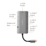 Nedis USB Multi-Port Adapter | 7-in-1 | USB 3.2 Gen 1 | USB-C™ Male | HDMI™ Output / Micro SD / RJ45 Female / SD / USB-C™ Female / 3x USB-A Female | 5 Gbps | 0.20 m | Rond | Verguld | PVC | Antraciet | Doos Nedis USB Multi-Port Adapter | 7-in-1 | USB 3.2 Gen 1 | USB-C™ Male | HDMI™ Output / Micro SD / RJ45 Female / SD / USB-C™ Female / 3x USB-A Female | 5 Gbps | 0.20 m | Rond | Verguld | PVC | Antraciet | Doos