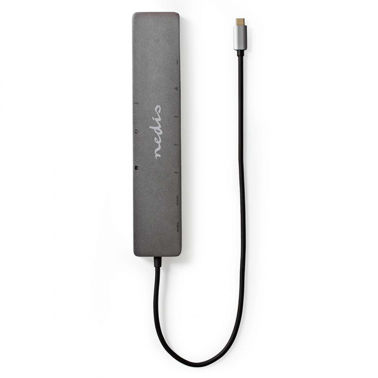 Nedis USB Multi-Port Adapter | 10-in-1 | USB 3.2 Gen 1 | USB-C™ Male | Micro SD / RJ45 Female / SD / 2x HDMI™ / 2x USB-C™ / 3x USB-A Female | 0.40 m | Rond | Verguld | TPE | Antraciet | Doos Nedis USB Multi-Port Adapter | 10-in-1 | USB 3.2 Gen 1 | USB-C™ Male | Micro SD / RJ45 Female / SD / 2x HDMI™ / 2x USB-C™ / 3x USB-A Female | 0.40 m | Rond | Verguld | TPE | Antraciet | Doos