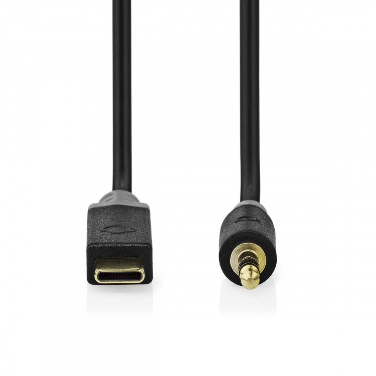 Nedis USB-C™ Adapter | USB 2.0 | USB-C™ Male | 3,5 mm Male | 1.00 m | Rond | Verguld | PVC | Zwart | Doos Nedis USB-C™ Adapter | USB 2.0 | USB-C™ Male | 3,5 mm Male | 1.00 m | Rond | Verguld | PVC | Zwart | Doos