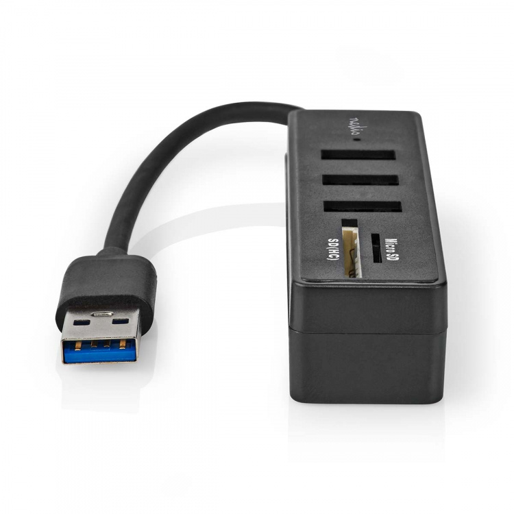 Nedis USB-Hub | USB-A Male | 3x USB A Female | 5-Poorts poort(en) | USB 3.2 Gen 1 | USB Gevoed | 5 Gbps | SD & MicroSD Nedis USB-Hub | USB-A Male | 3x USB A Female | 5-Poorts poort(en) | USB 3.2 Gen 1 | USB Gevoed | 5 Gbps | SD & MicroSD