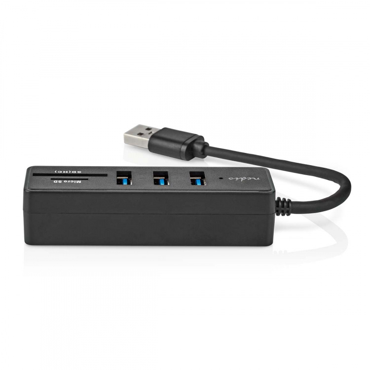 Nedis USB-Hub | USB-A Male | 3x USB A Female | 5-Poorts poort(en) | USB 3.2 Gen 1 | USB Gevoed | 5 Gbps | SD & MicroSD Nedis USB-Hub | USB-A Male | 3x USB A Female | 5-Poorts poort(en) | USB 3.2 Gen 1 | USB Gevoed | 5 Gbps | SD & MicroSD