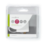 Nedis USB Multi-Port Adapter | 2-in-1 | USB 3.2 Gen 1 | USB-C™ Male | 2x USB-A | 1000 Mbps | 0.20 m | Rond | Vernikkeld | PVC | Wit | Blister