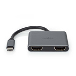 Nedis USB Multi-Port Adapter | 2-in-1 | USB 3.2 Gen 1 | USB-C™ Male | 2x HDMI™ | 0.10 m | Rond | Vernikkeld | PVC | Zwart | Envelop Nedis USB Multi-Port Adapter | 2-in-1 | USB 3.2 Gen 1 | USB-C™ Male | 2x HDMI™ | 0.10 m | Rond | Vernikkeld | PVC | Zwart | Envelop