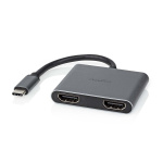 Nedis USB Multi-Port Adapter | 2-in-1 | USB 3.2 Gen 1 | USB-C™ Male | 2x HDMI™ | 0.10 m | Rond | Vernikkeld | PVC | Zwart | Envelop Nedis USB Multi-Port Adapter | 2-in-1 | USB 3.2 Gen 1 | USB-C™ Male | 2x HDMI™ | 0.10 m | Rond | Vernikkeld | PVC | Zwart | Envelop