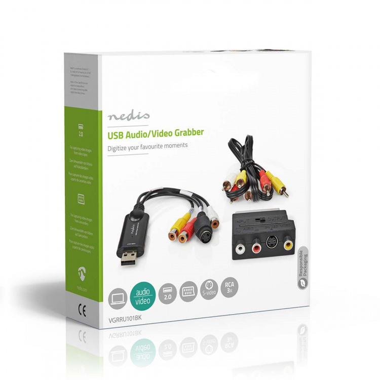Nedis Videograbber | USB 2.0 | 480p | A/V-kabel / Scart Nedis Videograbber | USB 2.0 | 480p | A/V-kabel / Scart