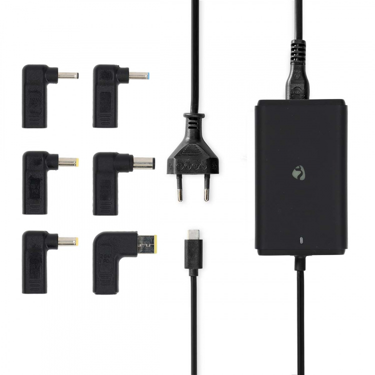 Nedis Notebook-Adapter | GaN | 65 W | 5 / 9 / 12 / 15 / 20 V DC | 2.4 / 3.0 / 3.25 A | Gebruikt voor: Notebook / Smartphone / Tablet | Euro / Type-C (CEE 7/16)