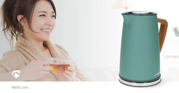 Nedis Waterkoker | 1.7 l | Soft-Touch | Groen | 360 graden draaibaar | Verborgen verwarmingselement | Strix®-controller | Droogkookbeveiliging Nedis Waterkoker | 1.7 l | Soft-Touch | Groen | 360 graden draaibaar | Verborgen verwarmingselement | Strix®-controller | Droogkookbeveiliging