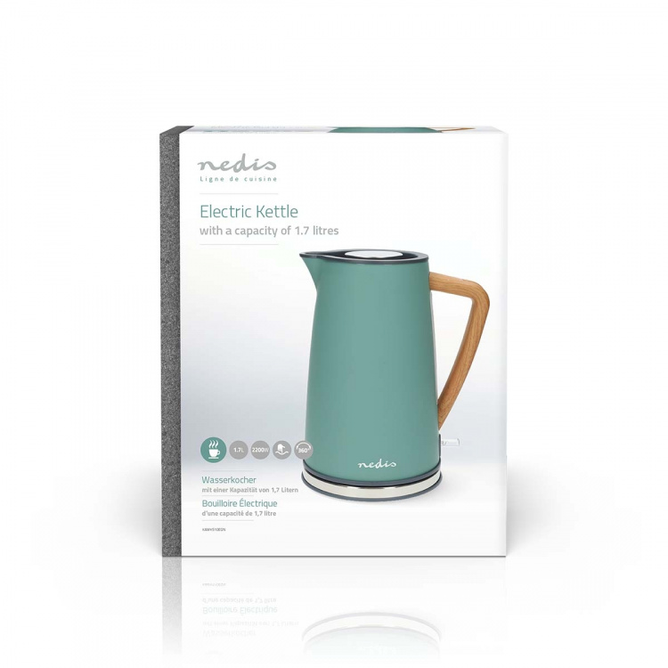 Nedis Waterkoker | 1.7 l | Soft-Touch | Groen | 360 graden draaibaar | Verborgen verwarmingselement | Strix®-controller | Droogkookbeveiliging Nedis Waterkoker | 1.7 l | Soft-Touch | Groen | 360 graden draaibaar | Verborgen verwarmingselement | Strix®-controller | Droogkookbeveiliging