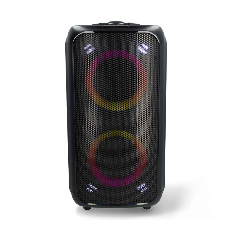 Nedis Bluetooth® Party Speaker | Maximale batterijduur: 5 uur | 240 W | Handgreep | Feestverlichting | Equalizer | Oranje / Zwart Nedis Bluetooth® Party Speaker | Maximale batterijduur: 5 uur | 240 W | Handgreep | Feestverlichting | Equalizer | Oranje / Zwart