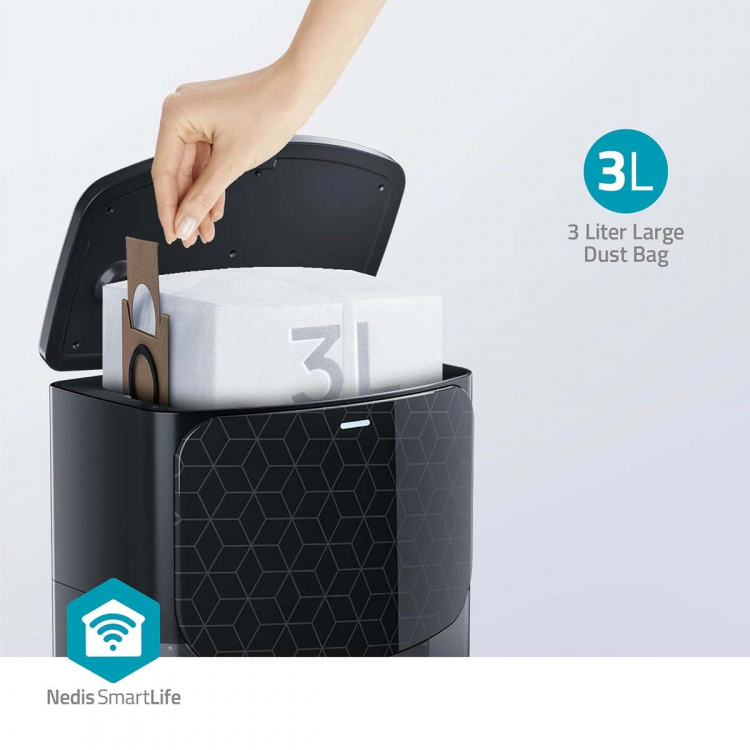 Nedis SmartLife Robotstofzuiger | Laser navigatie | Wi-Fi | Capaciteit opvangreservoir: 0.6 l | Automatisch opladen | Maximale gebruiksduur: 3 uur | Zwart | Android™ / IOS Nedis SmartLife Robotstofzuiger | Laser navigatie | Wi-Fi | Capaciteit opvangreservoir: 0.6 l | Automatisch opladen | Maximale gebruiksduur: 3 uur | Zwart | Android™ / IOS