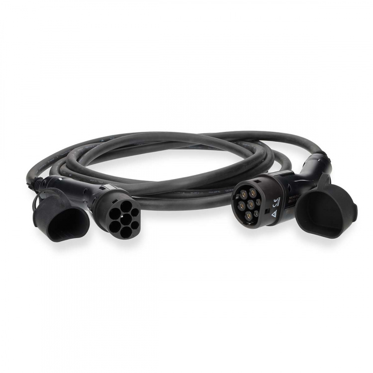 Nedis Kabel voor elektrische voertuigen | Cable Type 2 | 32 A | 22000 W | 3-fasen | 5.00 m | Zwart | Gift Box