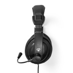 Nedis PC-Headset | Over-Ear | Stereo | 1x 3.5 mm / 2x 3.5 mm | Inklapbare Microfoon | Zwart