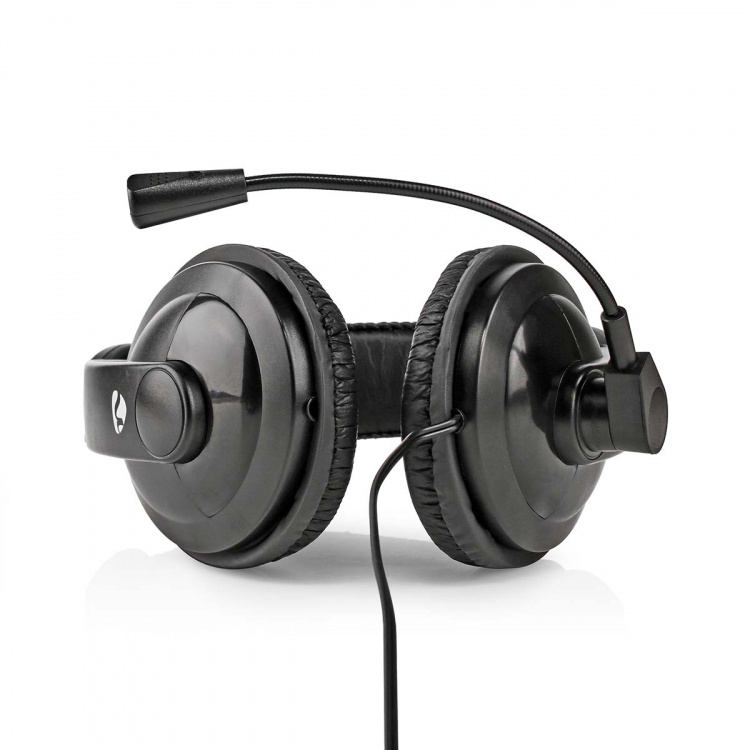Nedis PC-Headset | Over-Ear | Stereo | 1x 3.5 mm / 2x 3.5 mm | Inklapbare Microfoon | Zwart