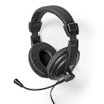 Nedis PC-Headset | Over-Ear | Stereo | 1x 3.5 mm / 2x 3.5 mm | Inklapbare Microfoon | Zwart