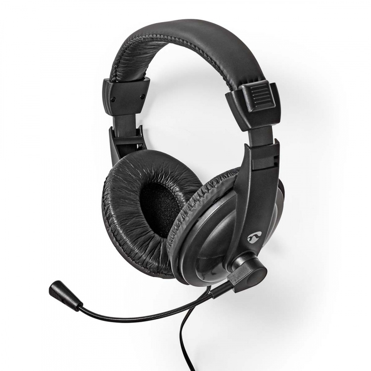 Nedis PC-Headset | Over-Ear | Stereo | 1x 3.5 mm / 2x 3.5 mm | Inklapbare Microfoon | Zwart