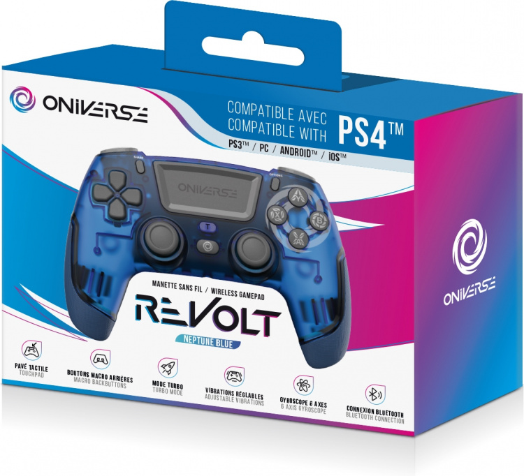 Oniverse Revolt trådlös handkontroll, Neptune Blue, PS4