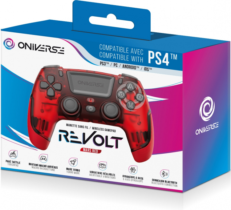 Oniverse Revolt trådlös handkontroll, Mars Red, PS4