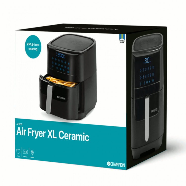 Champion Air Fryer XL Ceramic 5,5L 1800W AF600 Svart