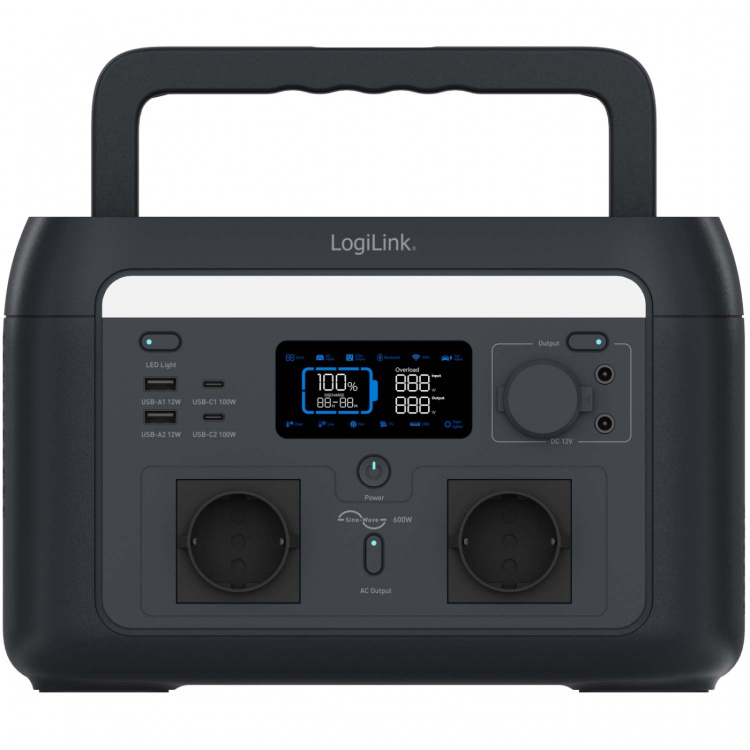 LogiLink Portable Power Station 600W 512 Wh Tuya LogiLink Portable Power Station 600W 512 Wh Tuya
