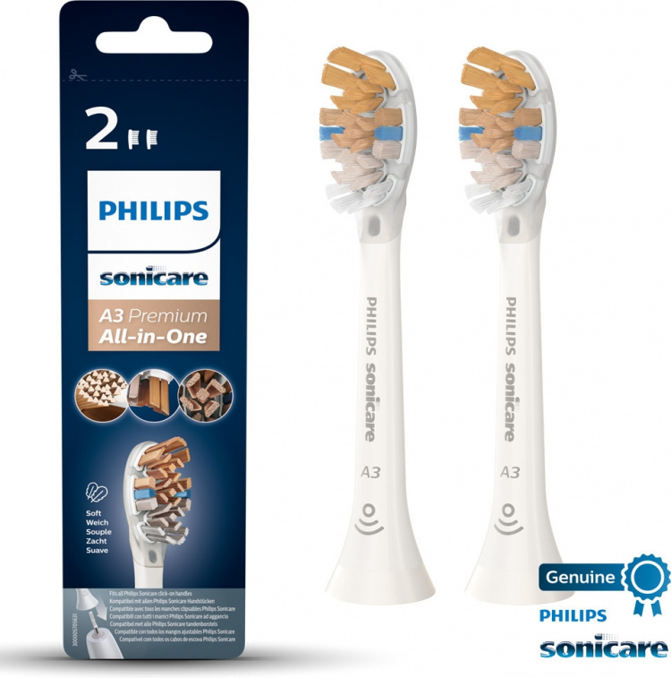 Philips A3 Premium All-in-One - Brush head, white, 2 pcs