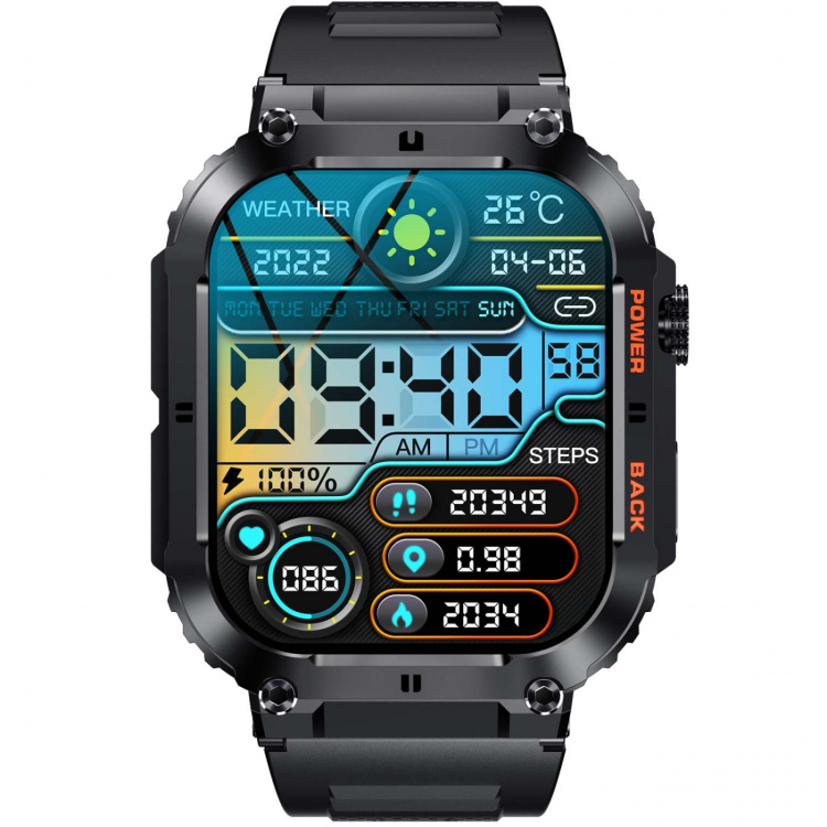 Denver SWC-191B Bluetooth SmartWatch with heartrate, blood pressure and blood oxygen sensor & call function