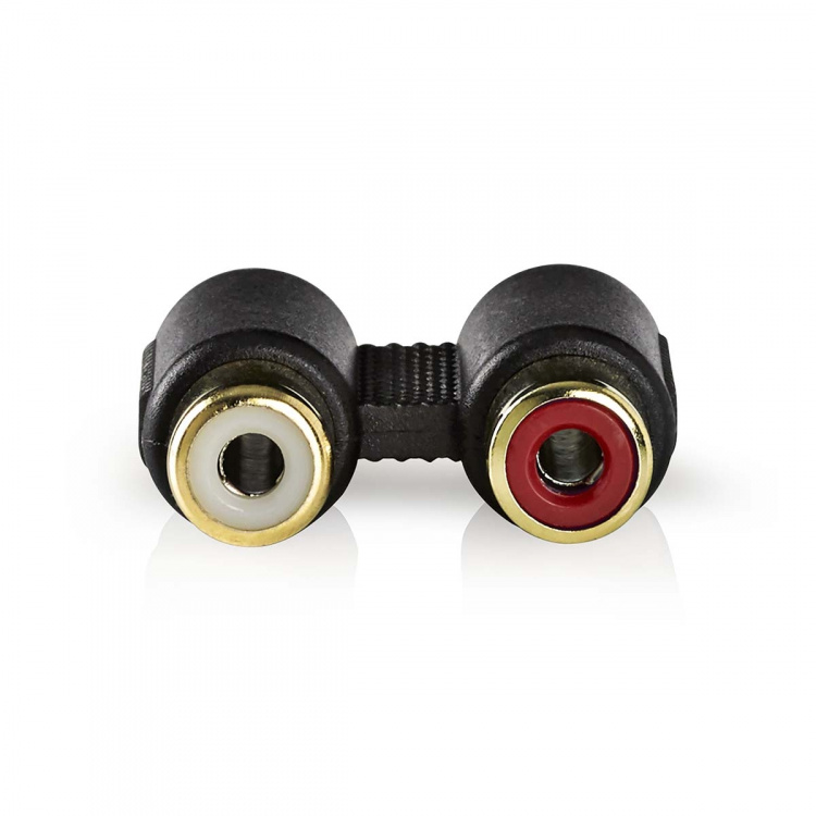 Nedis Stereo-Audioadapter | 2x RCA Female | 2x RCA Female | Verguld | Recht | ABS | Antraciet | 1 Stuks | Doos