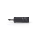 Nedis Stereo-Audioadapter | 3,5 mm Male | 6,35 mm Female | Vernikkeld | Recht | ABS | Zwart | 1 Stuks | Doos