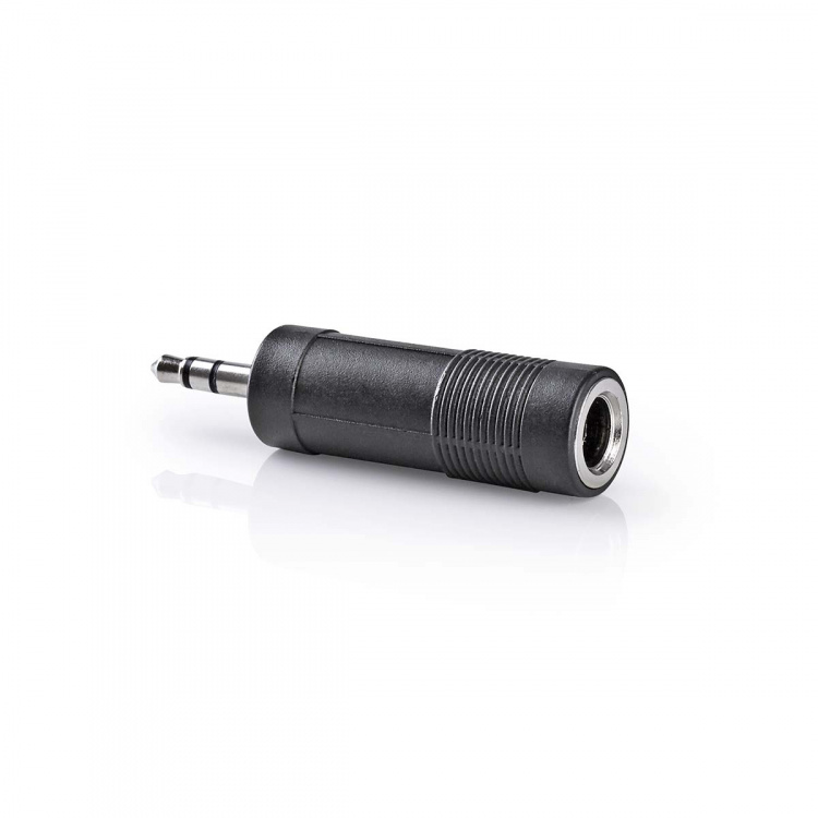 Nedis Stereo-Audioadapter | 3,5 mm Male | 6,35 mm Female | Vernikkeld | Recht | ABS | Zwart | 1 Stuks | Doos