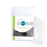 Nedis Stereo-Audioadapter | 3,5 mm Male | 3,5 mm Female | Vernikkeld | 90° Gehoekt | Metaal | Zwart | 1 Stuks | Doos