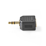 Nedis Stereo-Audioadapter | 3,5 mm Male | 2x 3,5 mm Female | Verguld | Recht | ABS | Zwart | 10 Stuks | Polybag
