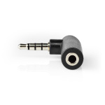 Nedis Stereo-Audioadapter | 3,5 mm Male | 3,5 mm Female | Vernikkeld | 90° Gehoekt | Metaal | Zwart | 10 Stuks | Polybag Nedis Stereo-Audioadapter | 3,5 mm Male | 3,5 mm Female | Vernikkeld | 90° Gehoekt | Metaal | Zwart | 10 Stuks | Polybag