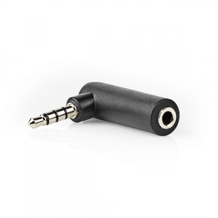 Nedis Stereo-Audioadapter | 3,5 mm Male | 3,5 mm Female | Vernikkeld | 90° Gehoekt | Metaal | Zwart | 10 Stuks | Polybag Nedis Stereo-Audioadapter | 3,5 mm Male | 3,5 mm Female | Vernikkeld | 90° Gehoekt | Metaal | Zwart | 10 Stuks | Polybag