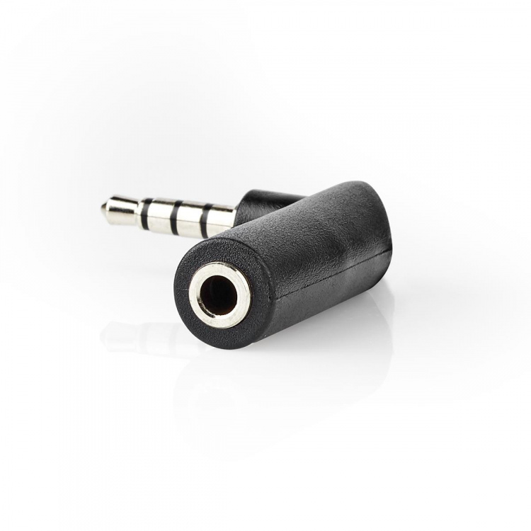 Nedis Stereo-Audioadapter | 3,5 mm Male | 3,5 mm Female | Vernikkeld | 90° Gehoekt | Metaal | Zwart | 10 Stuks | Polybag Nedis Stereo-Audioadapter | 3,5 mm Male | 3,5 mm Female | Vernikkeld | 90° Gehoekt | Metaal | Zwart | 10 Stuks | Polybag