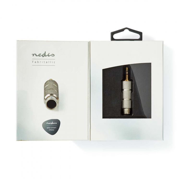 Nedis Stereo-Audioadapter | 3,5 mm Male | 6,35 mm Female | Verguld | Recht | Metaal | Goud / Metaal | 1 Stuks | Cover Window Box