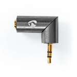 Nedis Stereo-Audioadapter | 3,5 mm Male | 3,5 mm Female | Verguld | Recht | Metaal | Goud / Gun Metal Grijs | 1 Stuks | Cover Window Box
