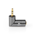 Nedis Stereo-Audioadapter | 3,5 mm Male | 3,5 mm Female | Verguld | Recht | Metaal | Goud / Gun Metal Grijs | 1 Stuks | Cover Window Box