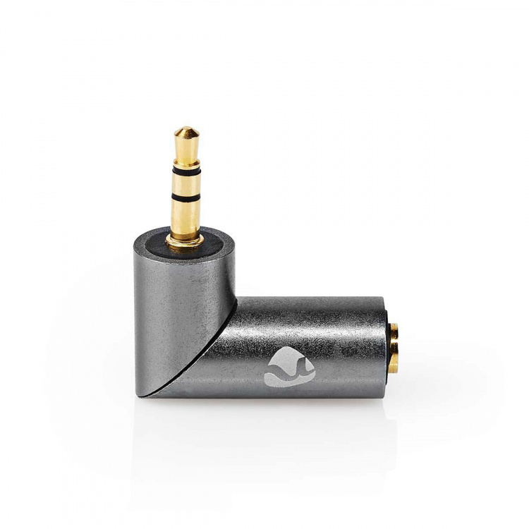 Nedis Stereo-Audioadapter | 3,5 mm Male | 3,5 mm Female | Verguld | Recht | Metaal | Goud / Gun Metal Grijs | 1 Stuks | Cover Window Box