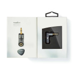 Nedis Stereo-Audioadapter | 3,5 mm Male | 3,5 mm Female | Verguld | Recht | Metaal | Goud / Gun Metal Grijs | 1 Stuks | Cover Window Box