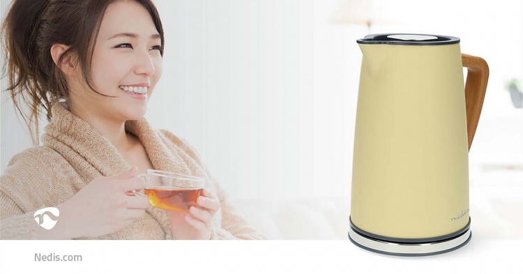 Nedis Waterkoker | 1.7 l | Soft-Touch | Geel | 360 graden draaibaar | Verborgen verwarmingselement | Strix®-controller | Droogkookbeveiliging Nedis Waterkoker | 1.7 l | Soft-Touch | Geel | 360 graden draaibaar | Verborgen verwarmingselement | Strix®-controller | Droogkookbeveiliging