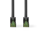 Nedis CAT7 Netwerkkabel | S/FTP | RJ45 Male | RJ45 Male | 3.00 m | Snagless | Rond | LSZH | Zwart | Label