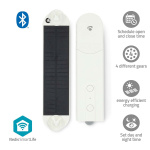 Nedis SmartLife Gordijnrobot | Kabelsysteem | Paneelgordijnen / Rolgordijnen / Vouwgordijnen | Netvoeding / Solar Powered | 2000 mAh | Bluetooth® | Wit