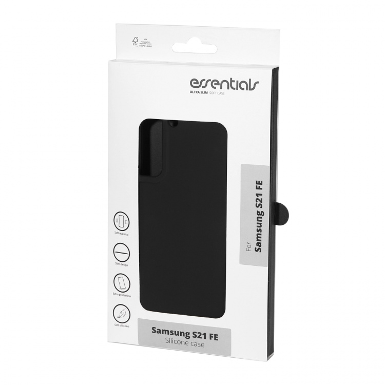 Essentials Samsung Galaxy S21 FE silicone back cover, Black