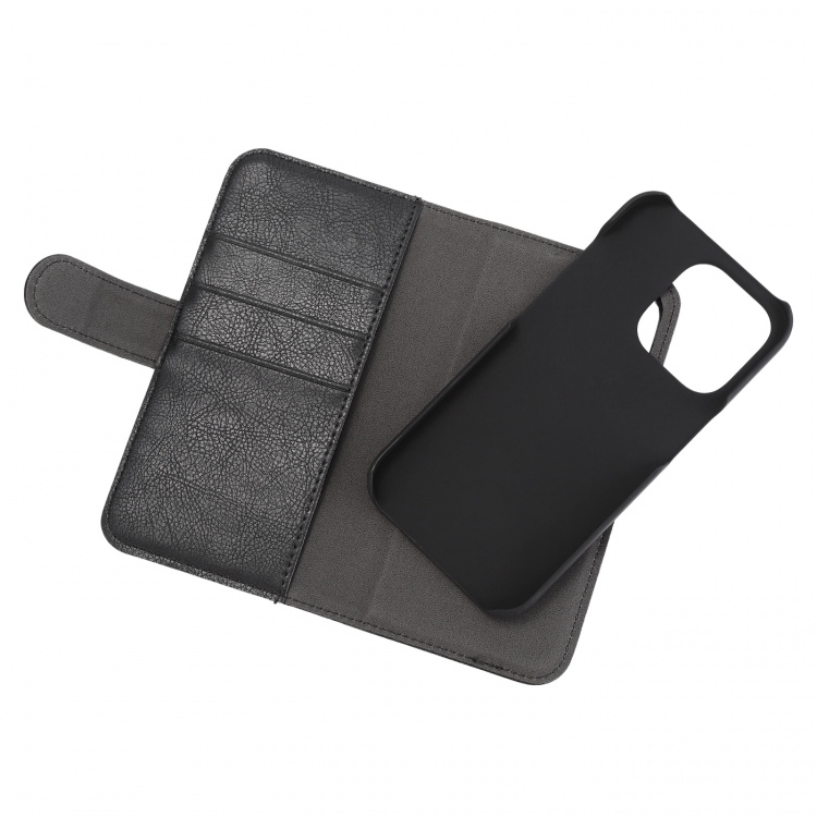 Essentials iPhone 14 Pro PU wallet, detach, 3 card,Black