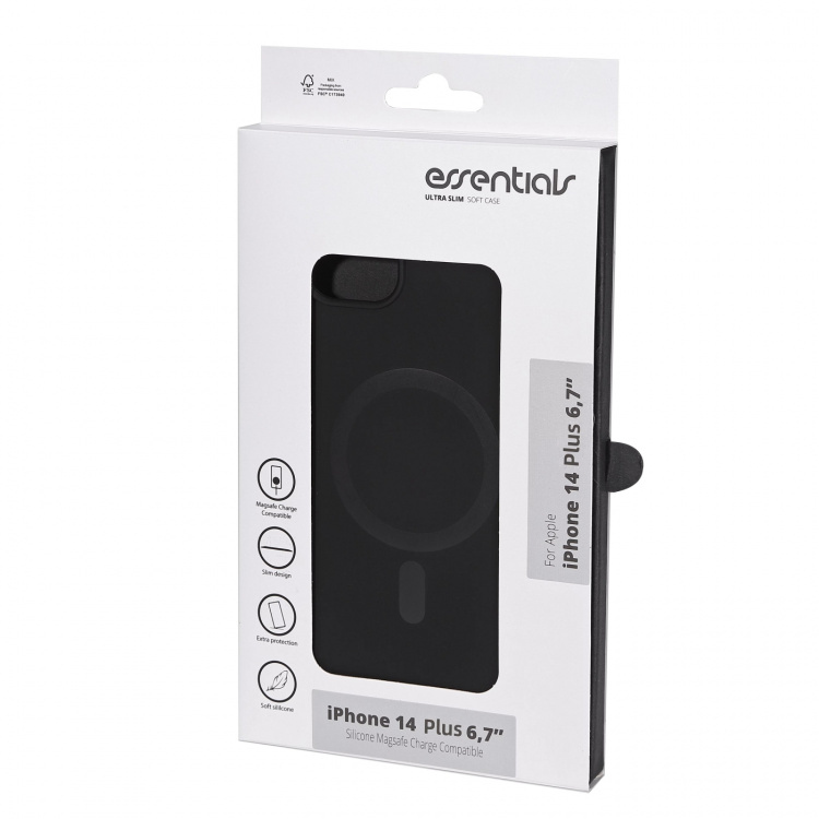 Essentials iPhone 14 Plus Silicone Mag back cover, Black Essentials iPhone 14 Plus Silicone Mag back cover, Black